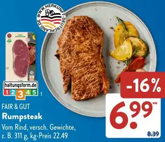 Aldi Süd FAIR & GUT Rumpsteak Angebot