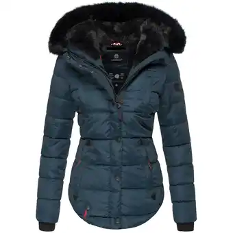 Netto Marken-Discount MARIKOO Damen Designer Steppjacke Winter Jacke mit edler Kunstpelz Kapuze Lotusblüte Angebot
