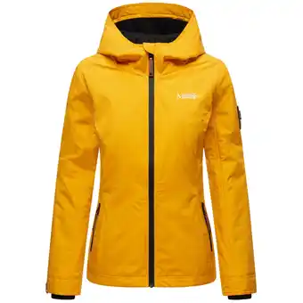 Netto Marken-Discount MARIKOO Damen Sportliche Outdoorjacke Übergangs Regenjacke mit Kapuze Brombeere Angebot