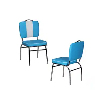 Netto Marken-Discount Wohnling Esszimmerstuhl American Diner 50er Jahre Retro Blau Weiß Angebot