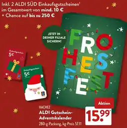 Aldi Süd HACHEZ ALDI Gutschein Adventskalender Angebot