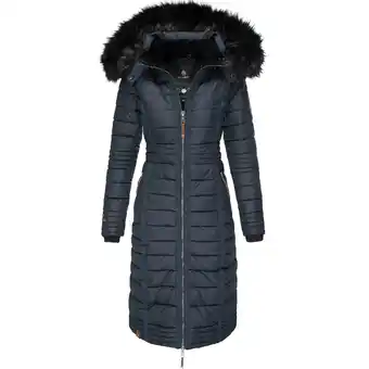 Netto Marken-Discount NAVAHOO Damen Wintermantel langer Winter Steppmantel mit Kunstfellkapuze Umay Angebot