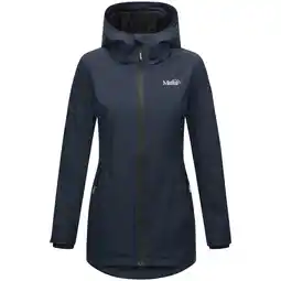 Netto Marken-Discount MARIKOO Damen Sportliche Jacke Outdoorjacke Lange Übergangs Regenjacke mit Kapuze Honigbeere Angebot