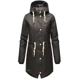 Netto Marken-Discount NAVAHOO Damen modischer Regen Jacke Outdoor Regenmantel Regenparka Wasserdicht Flower of Ocean Angebot