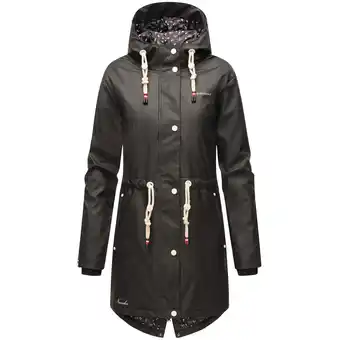 Netto Marken-Discount NAVAHOO Damen modischer Regen Jacke Outdoor Regenmantel Regenparka Wasserdicht Flower of Ocean Angebot