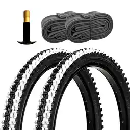 Netto Marken-Discount DSI Fahrradreifen MTB Fahrrad Mountainbike 2 Reifen 20 x 2,0 schwarz/weiß mit 2 Reifen AV Angebot