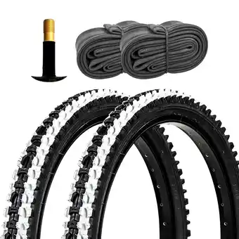 Netto Marken-Discount DSI Fahrradreifen MTB Fahrrad Mountainbike 2 Reifen 20 x 2,0 schwarz/weiß mit 2 Reifen AV Angebot