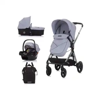 Netto Marken-Discount Chipolino Kinderwagen Elite 3 in 1 i-Size Babyschale Sportsitz Babywanne Tasche grau Angebot