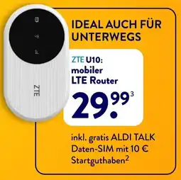 Aldi Süd ZTE U10: mobiler LTE Router Angebot