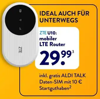 Aldi Süd ZTE U10: mobiler LTE Router Angebot