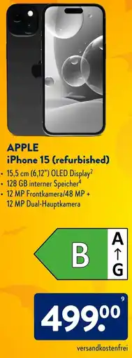 Aldi Süd APPLE iPhone 15 (refurbished) Angebot