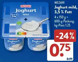 Aldi Süd MILSANI Joghurt mild, 3,5% Fett Angebot
