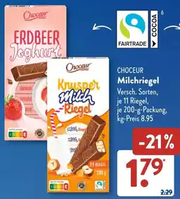 Aldi Süd CHOCEUR Milchriegel Angebot