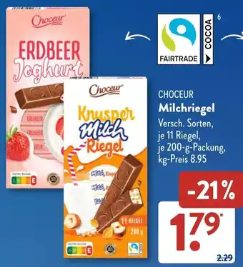 Aldi Süd CHOCEUR Milchriegel Angebot