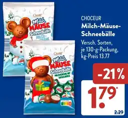 Aldi Süd CHOCEUR Milch-Mäuse Schneebälle Angebot