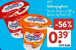 Aldi Süd ZOTT Sahnejoghurt Angebot