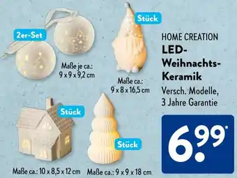 Aldi Süd HOME CREATION LED Weihnachts Keramik Angebot
