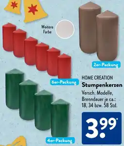 Aldi Süd HOME CREATION Stumpenkerzen Angebot