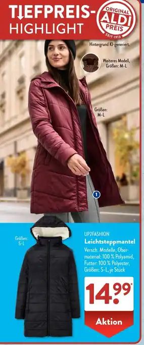 Aldi Süd UP2FASHION Leichtsteppmantel Angebot