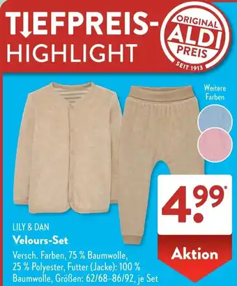 Aldi Süd LILY & DAN Velours-Set Angebot