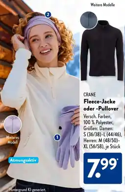 Aldi Süd CRANE Fleece-Jacke oder Pullover Angebot