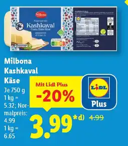 Lidl Milbona Kashkaval Käse Angebot