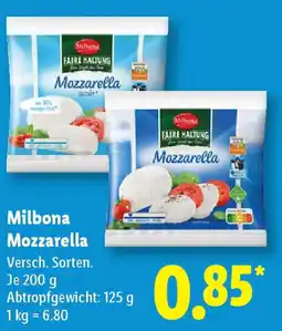 Lidl Milbona Mozzarella Angebot