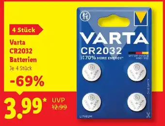 Lidl Varta CR2032 Batterien Angebot