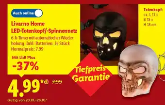 Lidl Livarno Home LED-Totenkopf/-Spinnennetz Angebot