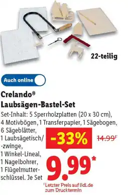 Lidl Crelando Laubsägen-Bastel-Set Angebot