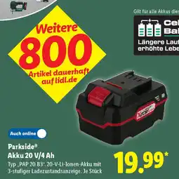 Lidl Parkside Akku 20 V/4 Ah Angebot