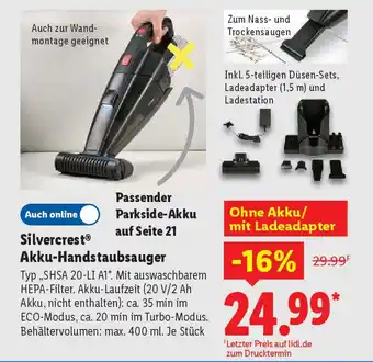 Lidl Silvercrest Akku-Handstaubsauger Angebot