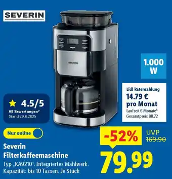 Lidl Severin Filterkaffeemaschine Angebot