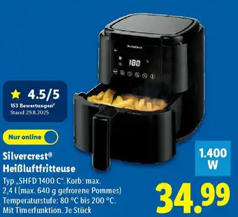 Lidl Silvercrest Heißluftfritteuse Angebot