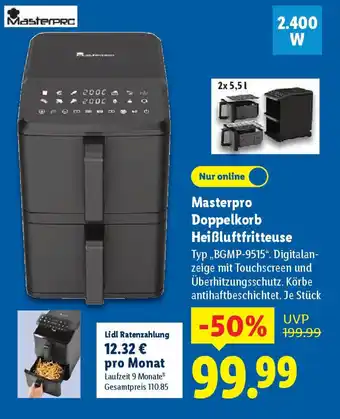 Lidl Masterpro Doppelkorb Heißluftfritteuse Angebot