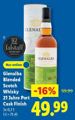 Lidl Glenalba Blended Scotch Whisky 21 Jahre Port Cask Finish Angebot