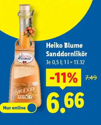 Lidl Heiko Blume Sanddornlikör Angebot