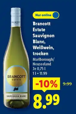 Lidl Brancott Estate Sauvignon Blanc, Weißwein, trocken Angebot
