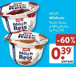 Aldi Süd MÜLLER Milchreis Angebot