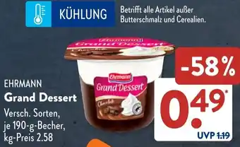 Aldi Süd EHRMANN Grand Dessert Angebot
