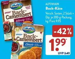 Aldi Süd ALPENHAIN Back-Käse Angebot