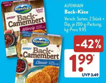 Aldi Süd ALPENHAIN Back-Käse Angebot