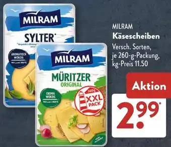 Aldi Süd MILRAM Käsescheiben Angebot