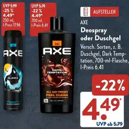 Aldi Süd AXE Deospray oder Duschgel Angebot