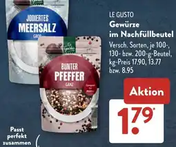 Aldi Süd LE GUSTO Gewürze im Nachfüllbeutel Angebot