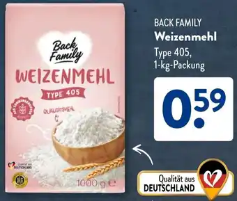 Aldi Süd BACK FAMILY Weizenmehl Angebot
