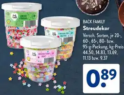 Aldi Süd BACK FAMILY Streudekor Angebot