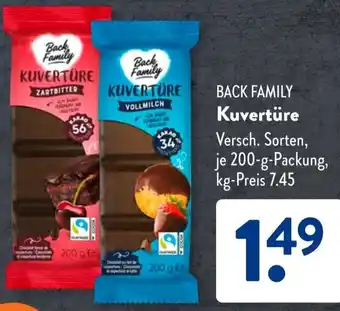 Aldi Süd BACK FAMILY Kuvertüre Angebot