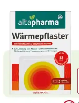 Rossmann Altapharma Wärmepflaster Angebot