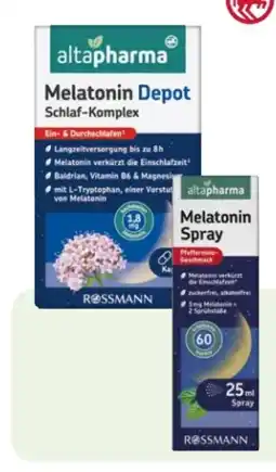 Rossmann Altapharma Melatonin Depot Schlaf Komplex Angebot